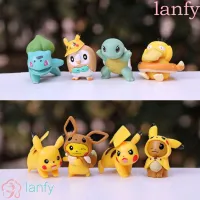 Lanfy โมเดลฟิกเกอร์ รูปการ์ตูนปิกาจู โปเกม่อนน่ารัก ขนาดเล็ก ของเล่นสําหรับเด็ก 8 ชิ้น ต่อชุด