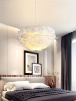 [COD] chandelier simple modern creative master bedroom 2020 new net red ins girl feather