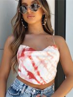 ♕▨▪ Articat Print Backless Bandage Crop Top Sleeveless Female Streetwear