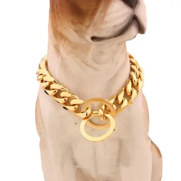 Gold Silver Stainless Steel Dog Chain Collar Large Heavy Duty Choker  Rottweiler