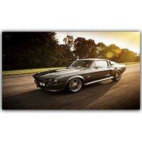 ☌ภาพวาดผ้าใบ1967มัสแตงเชลบี GT500เอลีเนอร์แผ่นป้ายรูปรถสุดศิลปะบนผนังการตกแต่งบ้านสำหรับห้องนั่งเล่น (ไร้กรอบ)