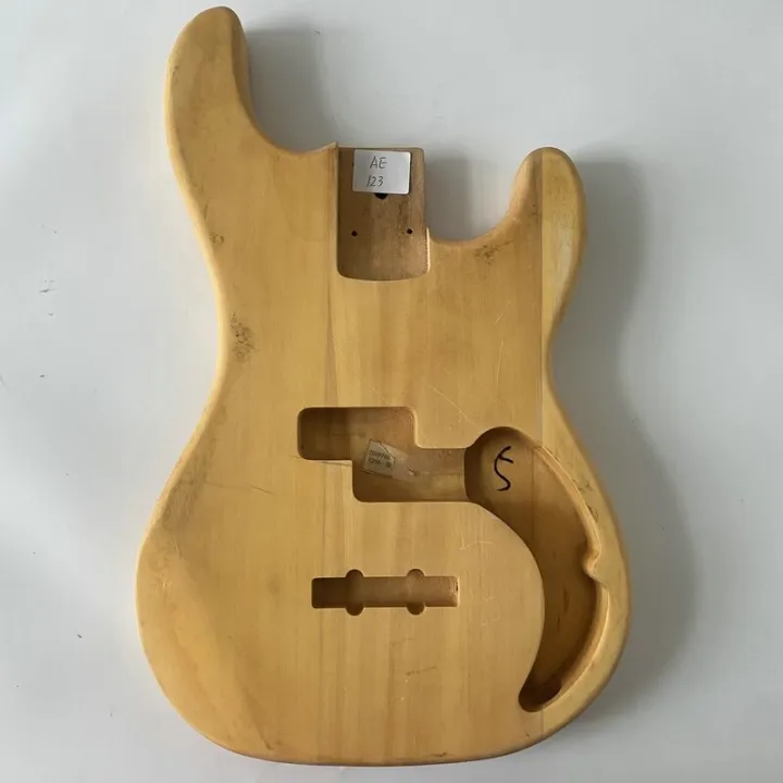 Active Bass 4 String Electric Bass Guitar Body Solid Wood Natural DIY