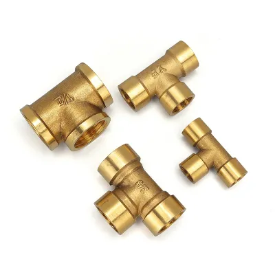 ✒ Tee Type Brass Pipe Fitting Adapter Coupler Connector For Water Fuel Gas 1/8 1/4 3/8 1/2 3/4 1 BSP Female Thread 3 Way