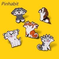 Pinhabit เข็มกลัดเคลือบรูปสุนัขคาวาอิตาชิบะ