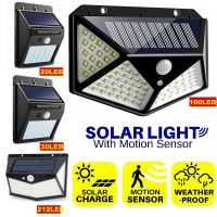 100/ 20/ 30/212 LED Solar Wall Lights Waterproof Outdoor Solar Lamp Solar Powered Sunlight Street Light for Garden Decoration