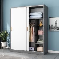 [COD] wardrobe sliding door simple modern furniture solid board cabinet locker rental room