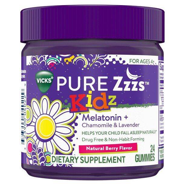 Vicks ZzzQuil Pure Kidz Melatonin Sleep Aid Kids and Children Lavender