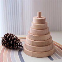 Wooden Stacking Tower Game Kids Montessori Materials Nordic Decor Toys Natural Beech Wood Blocks Teaching Aids for Toddlers 1-3