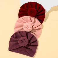 3Pcs Boutique Faux Cashmere Baby Hat Warm Autumn Winter Beanies Solid Knot Bonnet Infant Boys Girls Caps New Turban Headwraps