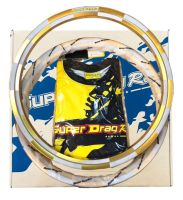 วงล้อ SUPER DRAG RIM รุ่น Street 1.40-17 ทรงA หมากรุก ทอง DID รหัสสินค้าSD-A-SD1417GDID1