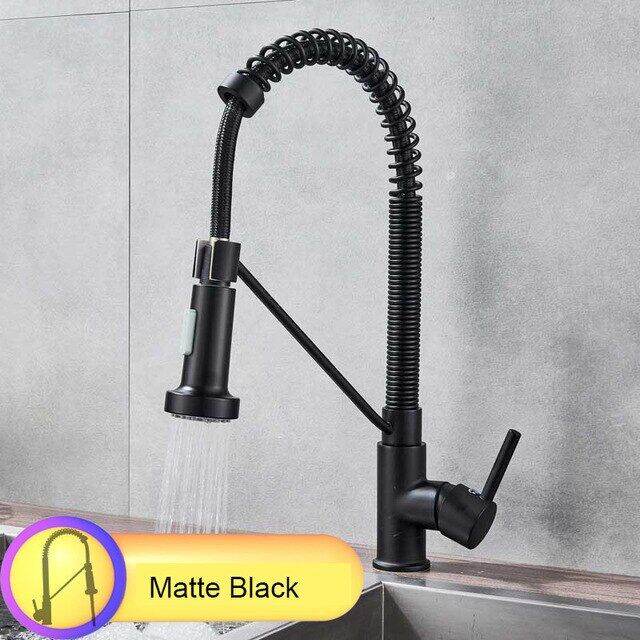 Single Handle Commercial Kitchen Faucet With Dual Function Pull Down