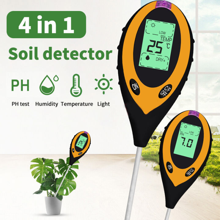 LCD Digital PH Soil Tester Water Moisture Temperature Sunlight Test Meter  Plant