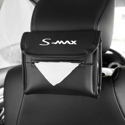 ❃✣ Car Tissue Box Holder Leather Car Center Console Armrest Napkin Box Sun Visor Backseat Tissue Case for Ford S MAX accessories