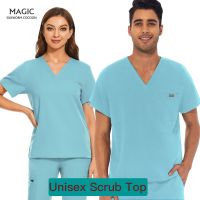 Man Uniform Women Beauty Salon Scrub Clothes Short Sleeve Scrubs Shirt Scrubs Tops Scrub Blouse nursing Nursing Technician Uniform