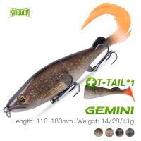 【hot】▲ Fishing 14g 28g 41g Sinking Hard Swimbait With Soft T Tail and Bass Pike Carp Trout Trolling