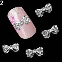 AWEI1 10Pcsเล็บเคล็ดลับศิลปะสติ๊กเกอร์ตกแต่งBowknotเครื่องประดับอัลลอยMulticolor Glitter Rhinestone