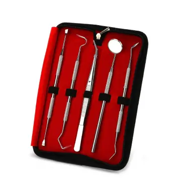 Dental Kit Tooth Scraper Mirror Probe Scaler Set Tartar Calculus