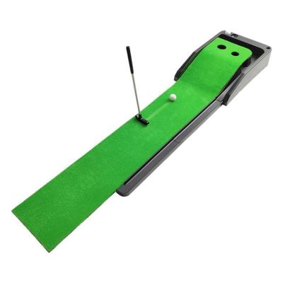 Putting Green Golf Practice Track Fleece Blanket with Automatic Return Track Artificial Grass Material for Real Game Experience for Lawn Garden Or Private effectual