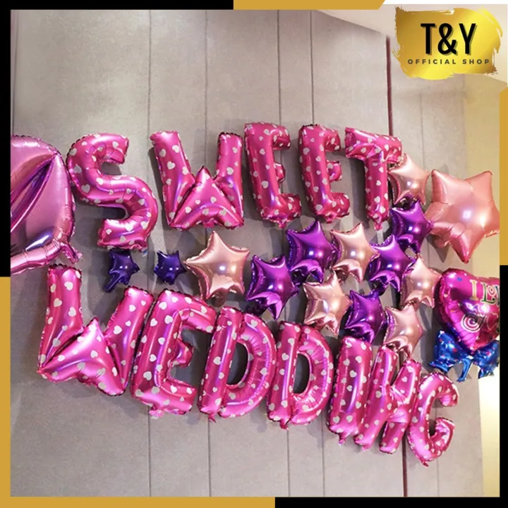 Ty Balon Foil Huruf Motif Love Cm Ballon Foil Abjad Alphabet Love Pink Balon Huruf Satuan