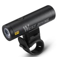 WEST BIKING Powerful USB Rechargeable Bicycle Headlight Bicycle Accessories Black