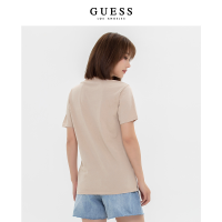 GUESS เสื้อยืดเสื้อคอคลมแขนสั้นลายโลโก้สามเหลี่ยมคว่ำ,เทรนด์แฟชั่นของผู้ชายใหม่สำหรับฤดูร้อน-M3YI69K9RM1