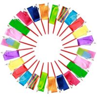 2M Colorful Gym Ribbons Dance Ribbon Rhythmic Art Gymnastics Ballet Streamer Twirling Rod Rainbow Stick Training