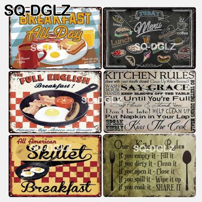 [SQ DGLZ] New Delicious Breakfast Tin Sign Wall Decor Kitchen Metal Crafts Painting Plaques Bathroom Rules Art Poster