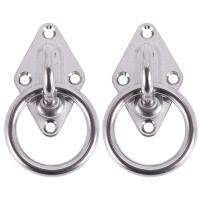 2X 80Mmx50Mm Mounting Hook For Wall Or Ceiling With Round Ring Stainless Steel - Bracket / Attachment