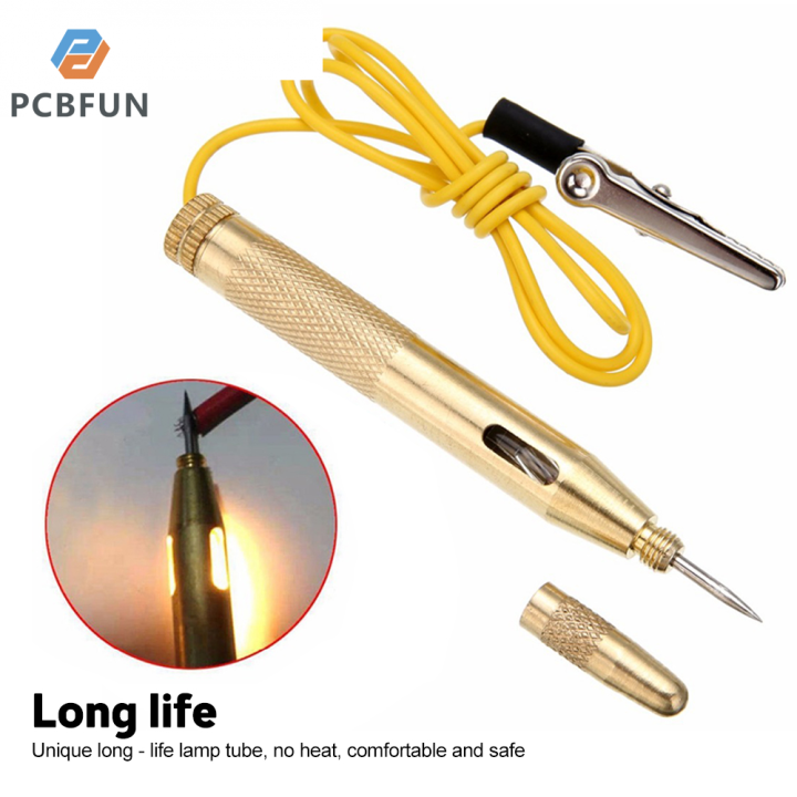 pcbfun-ไฟการทดสอบยานยนต์6-24v-dc-ดิจิตอล-led-เครื่องทดสอบวงจรไฟไฟฟ้าแรงดันไฟฟ้าโวลต์มิเตอร์ปากกาทองแดงทดสอบ