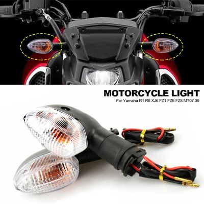 ☜✓ มีโคมไฟไฟส่งสัญญาณสัญญาณไฟเลี้ยวรถจักรยานยนต์คู่ไฟหน้าหลังกะพริบสำหรับยามาฮ่า R1 R6 XJ6 FZ1 FZ6 MT07 09
