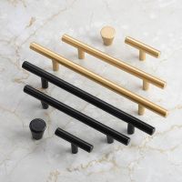 ❡ Metal Golden Cabinet Door Handles T Bar Drawer Pull Handles Black Kitchen Cabinet Handles Aluminum Alloy Handles for Furniture