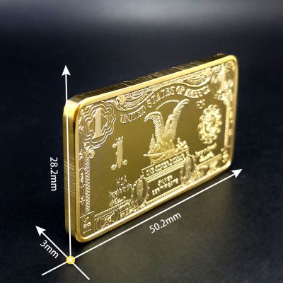 เหรียญทอง1ดอลลาร์สหรัฐแบบแท่งทอง24K ใช้กล่องของขวัญเหรียญอเมริกันที่เป็นมิตรต่อผู้ใช้