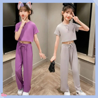 ▣✺ Angugu Childrens Fashion 2PCS（Blouses Pants）High Quality Korean Style Pants for Kids Girl Casual Clothes 3 To 4 To 5 To 6 To 7 To 8 To 9 To 10 To 11 To 12 Year Old Blouses T Shirt for Teens Terno Sale G6-TZ117