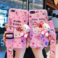 Hello Kitty สำหรับ Huawei สนุกกับ10 9 8 7 Plus NOVA 3 3i 4 5 6 SE Honor 7A 7C 8X 8A 9X 9A 20 20i Y6 Y7เคสโทรศัพท์ Y9กับเชือกผ่อนแรง