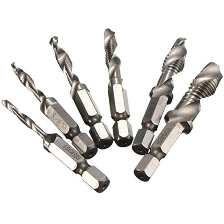 worth-buy-6ชิ้นสกรู-m3-m10แตะตัวชี้วัดดอกสว่านบิตผสมความเร็วสูง-steelhss-ก๊อก-countersink-ชุดลบมุม1-4ในการเปลี่ยนแปลงอย่างรวดเร็ว-hex