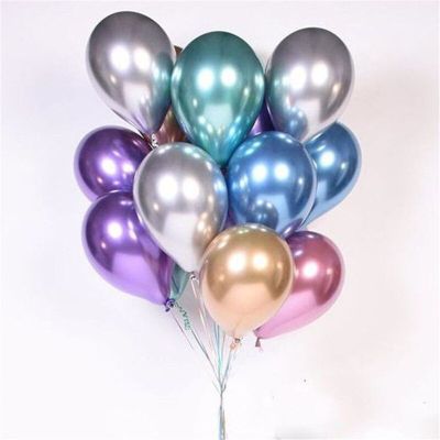 10pcs 12inch New Glossy Metal Pearl Latex Balloons Thick Chrome Metallic Colors Inflatable Air Balls Globos Birthday Party Decor Balloons
