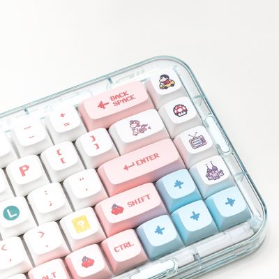 ✹❇▨ KBDiy PBT Keycaps Pixel Wars XDA Profile Custom Cute Pink 134 Keys Caps for SK61/GK61 Gamer Mechanical Keyboard MX Switches