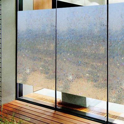 3D Static Decorative Privacy Window Glass Film Sticker Stained Anti UV Self-adhesive Rainbow Stickers Home Decor Office Privacy