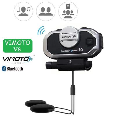 Vimoto V8 บูลทูธติดหมวกกันน็อค อินเตอร์คอม มีระบบตัดเสียงรบกวน ตัวเครื่องกันน้ำกันฝนได้ (มีใบอนุญาต)