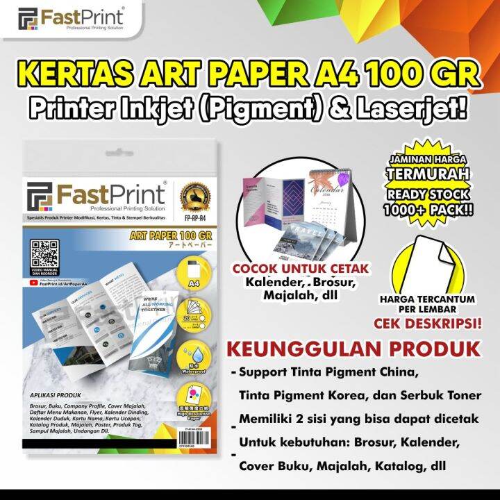 Fast Print Kertas Art Paper Brosur Glossy Lazada Indonesia