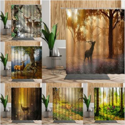 【CW】◆  Scenery Shower Curtain Landscape Room Wall Curtains