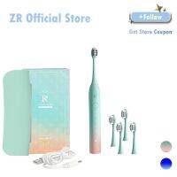 ✑❃✵ ZR Z7one Sonic Electric Toothbrush IPX8 Waterproof Gradient Color Whitening Brush Heads Couples Gift USB Charging