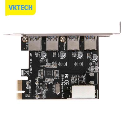 [Vktech] การ์ดเอ็กซ์แพนชัน USB3.0 4พอร์ต PCI-E ถึง USB3.0การ์ดเอ็กซ์แพนชันคอมพิวเตอร์