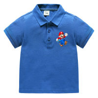 Mario Bros ชายหญิงแขนสั้นเสื้อโปโลเด็กฤดูร้อนเด็กผู้หญิงใหม่ครึ่งแขนเสื้อยืดเด็กผ้าฝ้ายชุดลำลอง