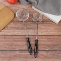 Stainless Steel Wire Drain Scoop Hot Pot Drain Scoop Drain Oil Spill Scoop Noodles Powder Spoon Milk Tea Shop Pearl Filter Spoon Colanders Food Strain