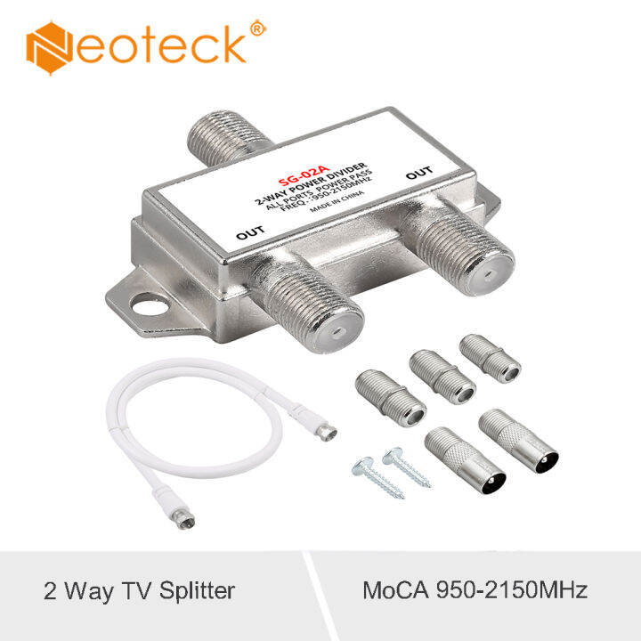 Neoteck 2 Way Broadband Splitter Moca 950-2150mhz 2 Way Cable Signal 