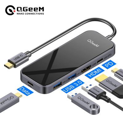 QGeeM USB C Para Macbook Pro USB หลายฮับ USB 3,1 De Tipo C 3,0ฮับ HDMI PD Adaptador Para iPad Pro OTG De Carga Del Divisor Feona