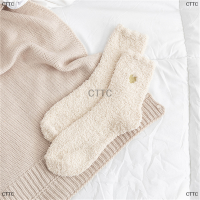 {CTTC} หนาผู้หญิงฤดูหนาวน่ารักสบายๆถุงเท้า Plush Coral fluffy ให้อบอุ่นนอนถุงเท้าชั้น