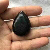 รัสเซีย Shungite! 1ชิ้น100% ธรรมชาติ Shungite การรักษาอัญมณีลูกแพร์จี้ร้อยสร้อย Liontin Batu การรักษาอัญมณีหินอัญมณี30มม. + อุปกรณ์และเครื่องมือสี