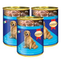 (ส่งฟรี)อาหารกระป๋องสุนัข รสไก่ 400กรัม (3 กระป๋อง) Smartheart Can Chicken Dog Food 400g (3 cans)